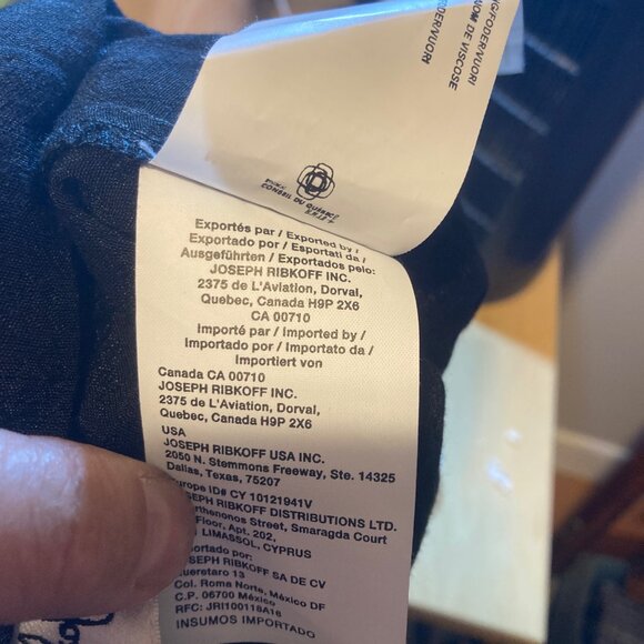 #38 Joseph Ribkoff Black Gauze Flowy Pants with Skirt Overlay, Size 4 - Picture 7 of 8